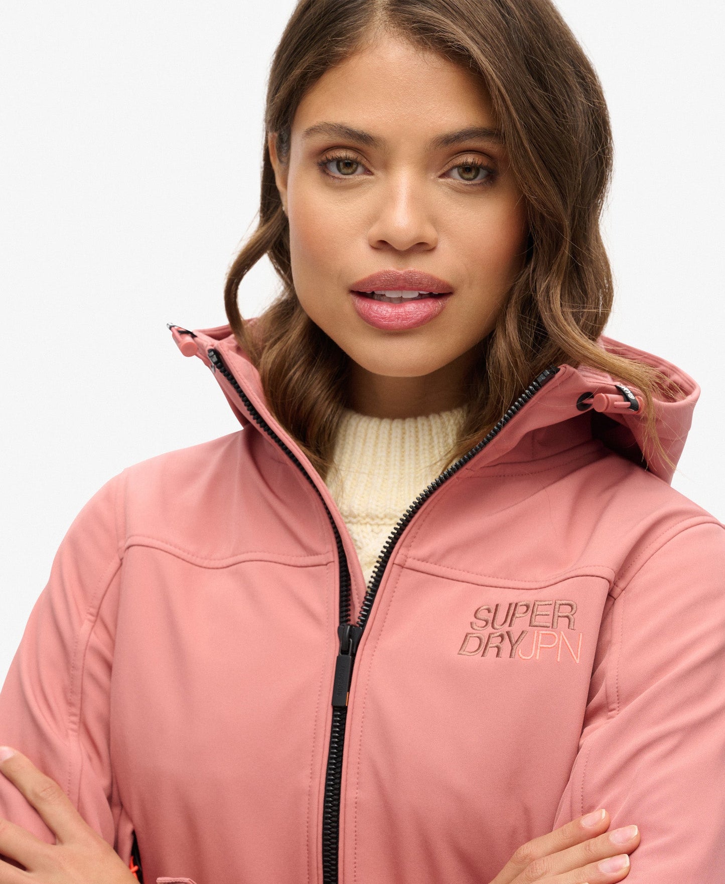 Hooded Softshell Trekker Slim Fit Jacket | Withered Rose