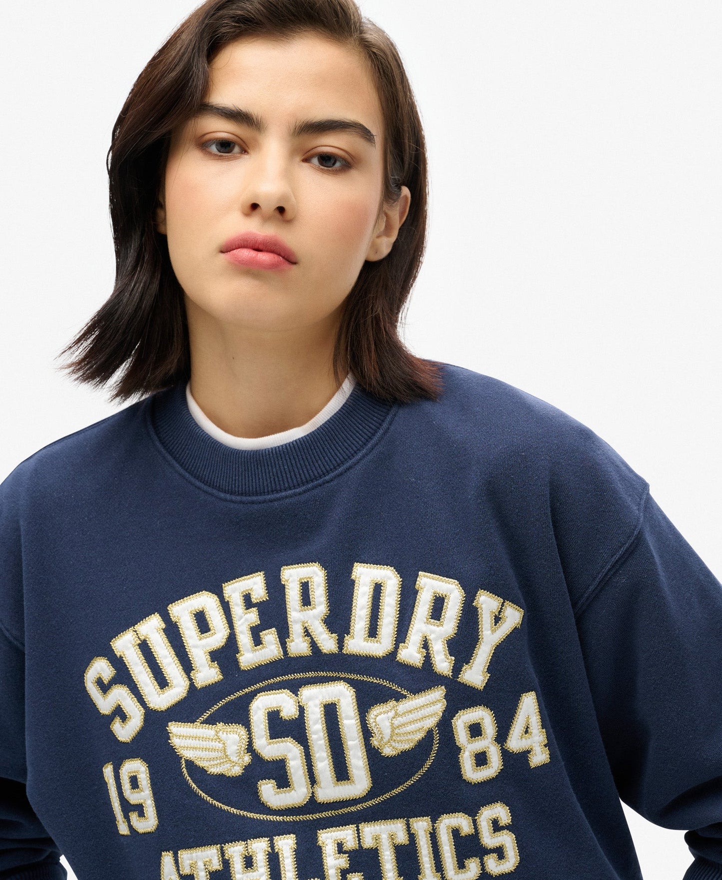 College Script Loose Sweat | Deep Indigo Navy Marle