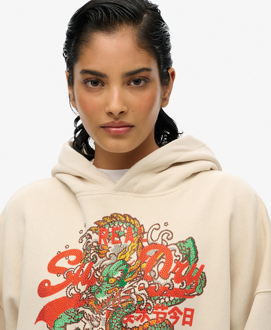 Vintage Logo Tokyo Relaxed Hoodie | Pumice Stone Beige