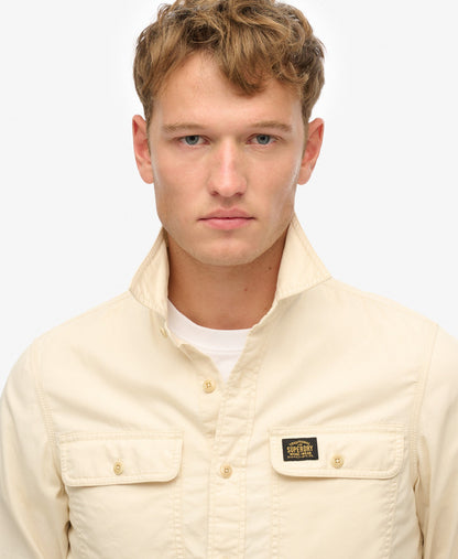 Cotton Workwear Long Sleeved Shirt | Oyster Grey