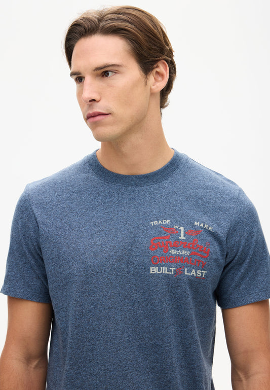 Vintage Workwear Graphic Tee | Blue Grit