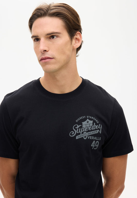 Vintage Workwear Graphic Tee | Black