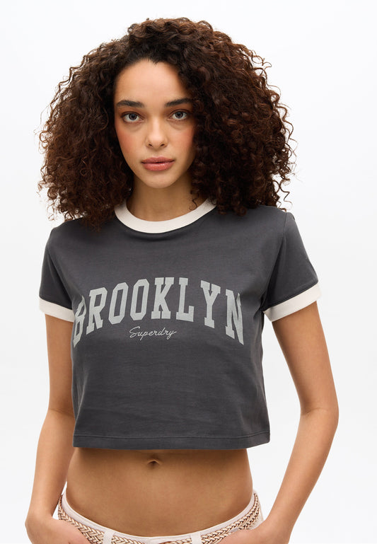 Athletic Essentials Ringer Slim Fit Tee | Charcoal