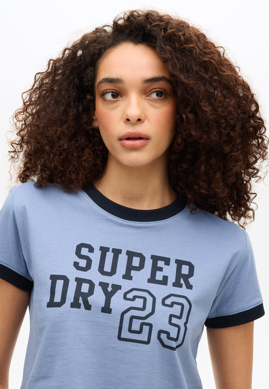 Athletic Essentials Ringer Slim Fit Tee | Tidal Blue