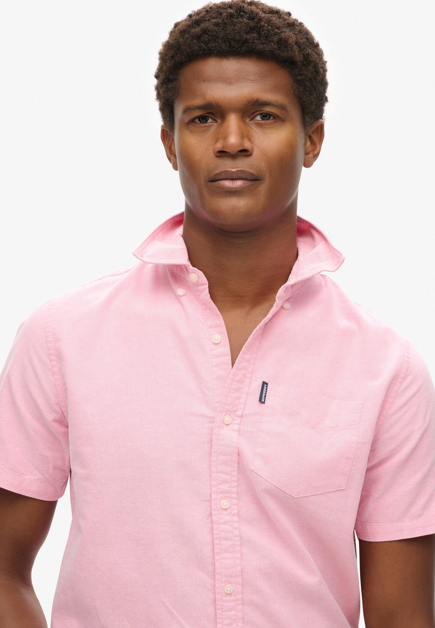 Vintage Oxford Short Sleeve Shirt | Bright Pink