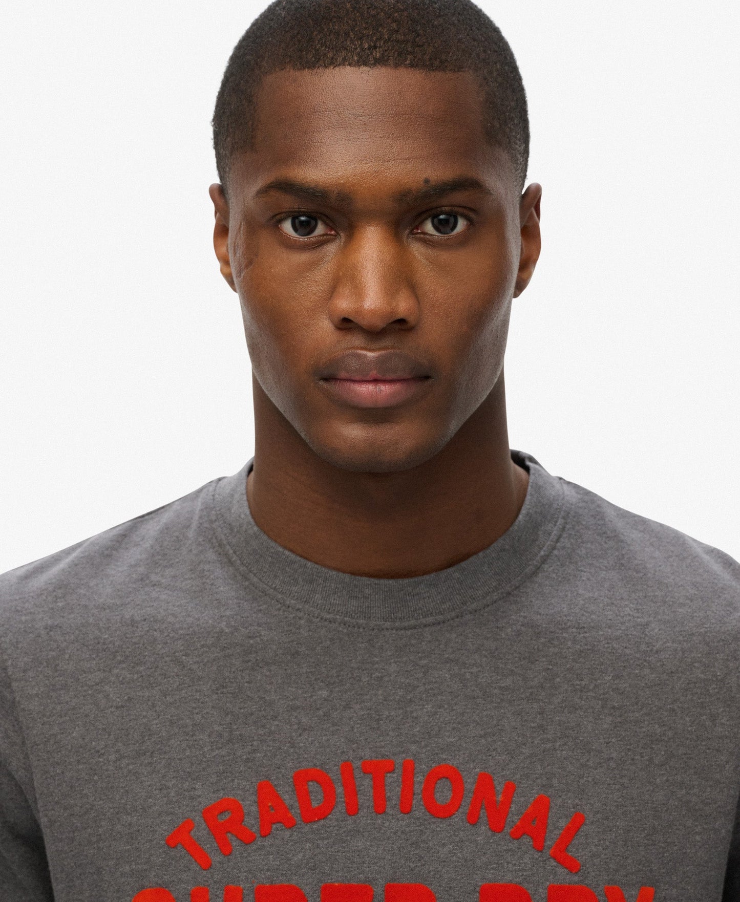 Workwear Flock Graphic T Shirt | Granite Grey Marle