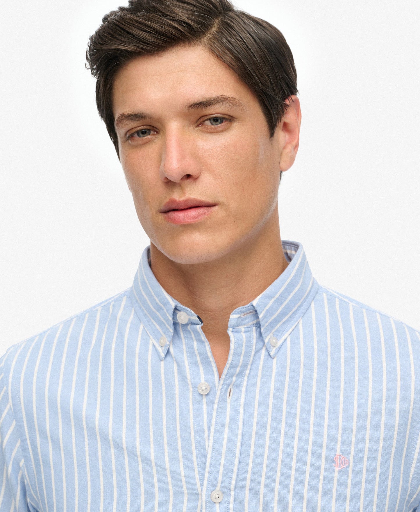Classic Oxford Long Sleeve Shirt | Broker Blue Stripe