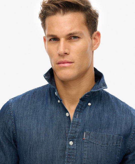 Essential Short Sleeve Denim Shirt | Rinse Wash