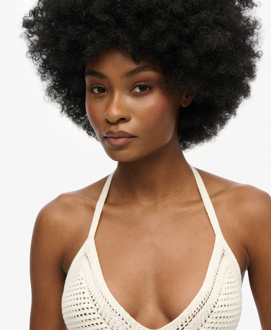 Crochet Tassel Midi Dress | Desert Bone Off White