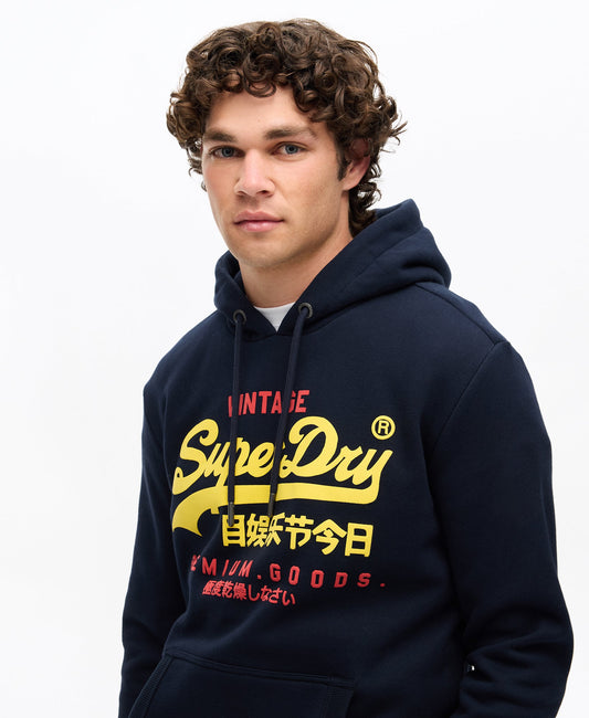 Vintage Logo Relaxed Hoodie | Deep Navy
