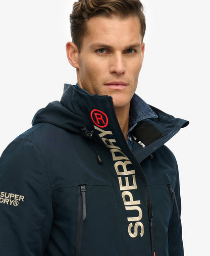 Slim Fit Hooded Ultimate Embroidered Windbreaker | Eclipse Navy