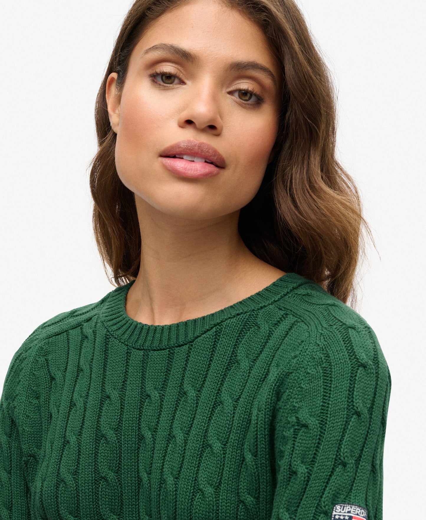 Slouchy Cable Knit | Dark Green
