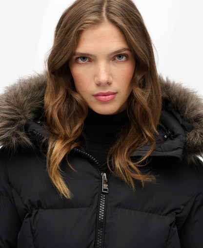 Slim Fit Fuji Belted Puffer | Black