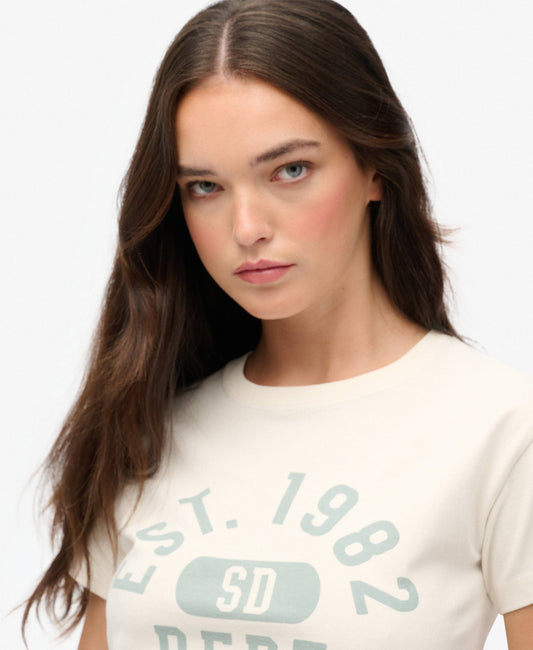 Athletic Graphic Fitted Slim Fit Tee | Desert Bone Off White