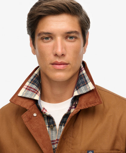 Merchant Waxed Worker Jacket | Denim Co Tobacco Brown