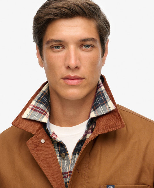 Merchant Waxed Worker Jacket | Denim Co Tobacco Brown