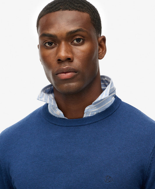 Essentials Cotton Jumper | Pilot Mid Blue Marle