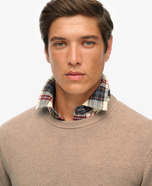 Essentials Cotton Jumper | Taupe Marle
