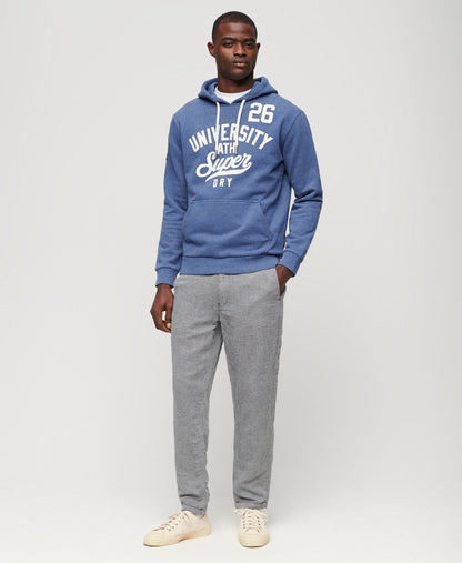 Drawstring Linen Trouser | Dark Navy/Optic