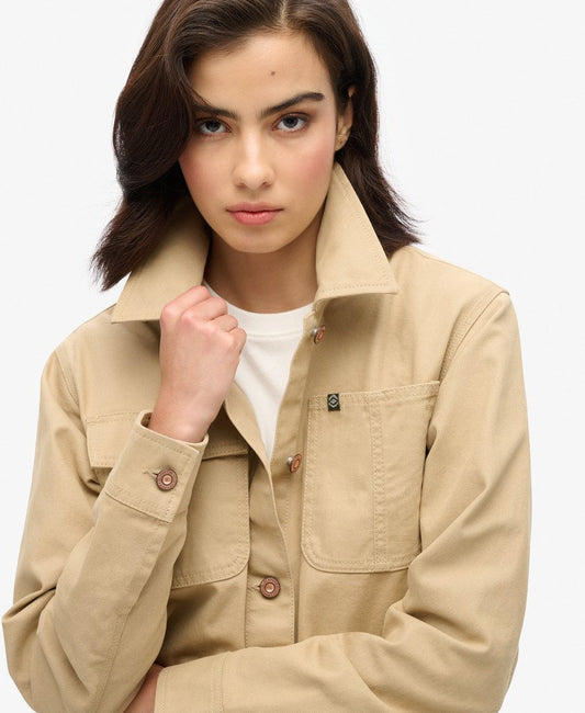 Embroidered Chore Jacket | Canyon Beige