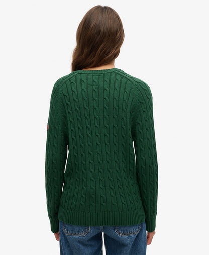 Slouchy Cable Knit | Dark Green
