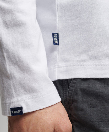 Organic Cotton Vintage Logo Embroidered Slim Fit Top | Optic