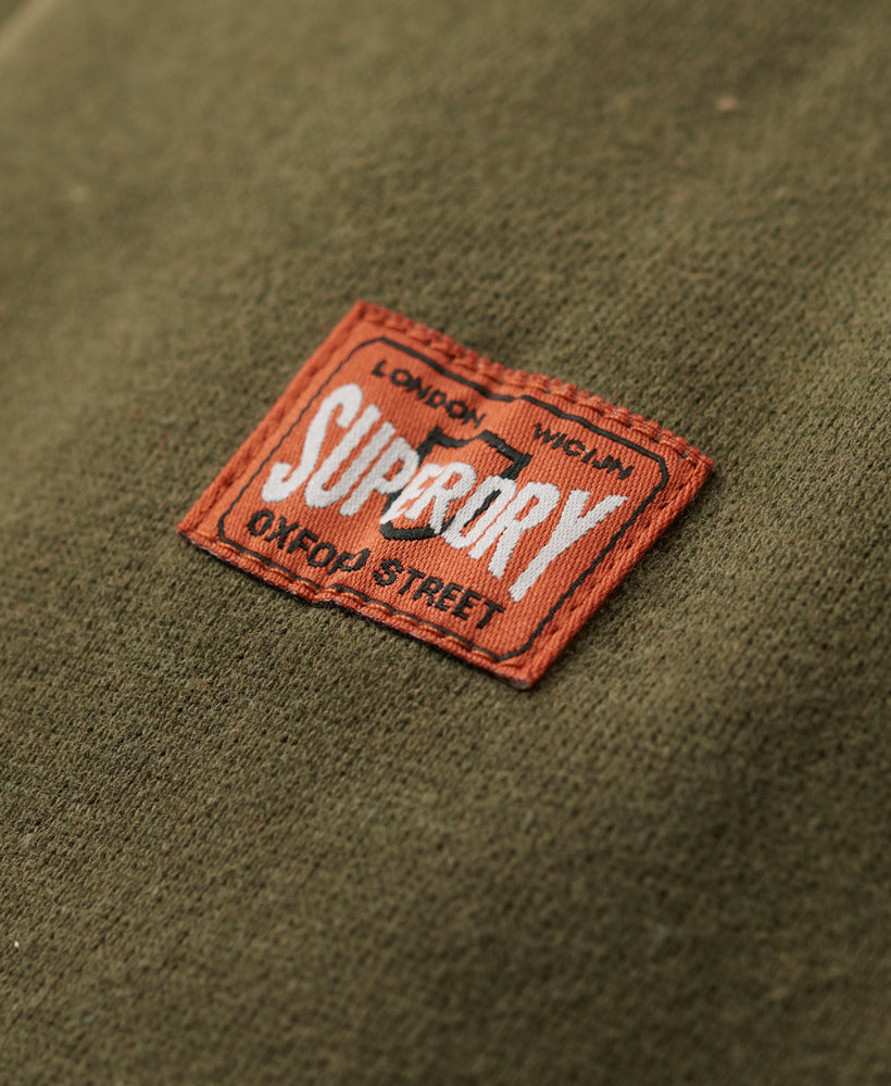 Workwear Flock Graphic Hoodie | Khaki Marle