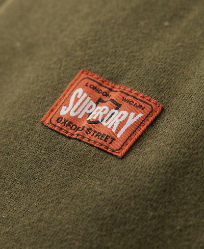 Workwear Flock Graphic Hoodie | Khaki Marle