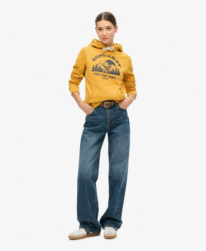 Lo-Fi Outdoor Graphic Hoodie | Mustard Yellow Marle