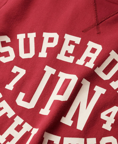 Athletic Printed Sweatshirt | Bordeaux Red