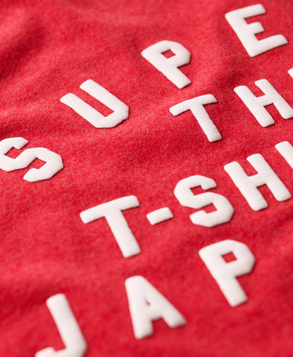 Puff Print Archive Fitted Slim Fit Tee | Papaya Red Marle