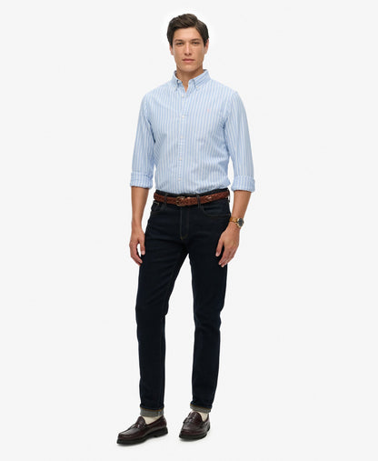 Classic Oxford Long Sleeve Shirt | Broker Blue Stripe
