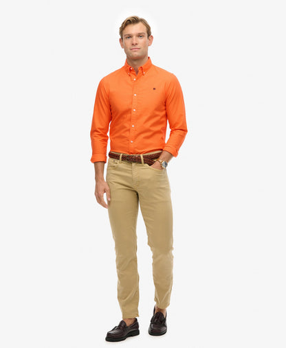 Classic Oxford Long Sleeve Shirt | Orange Chill