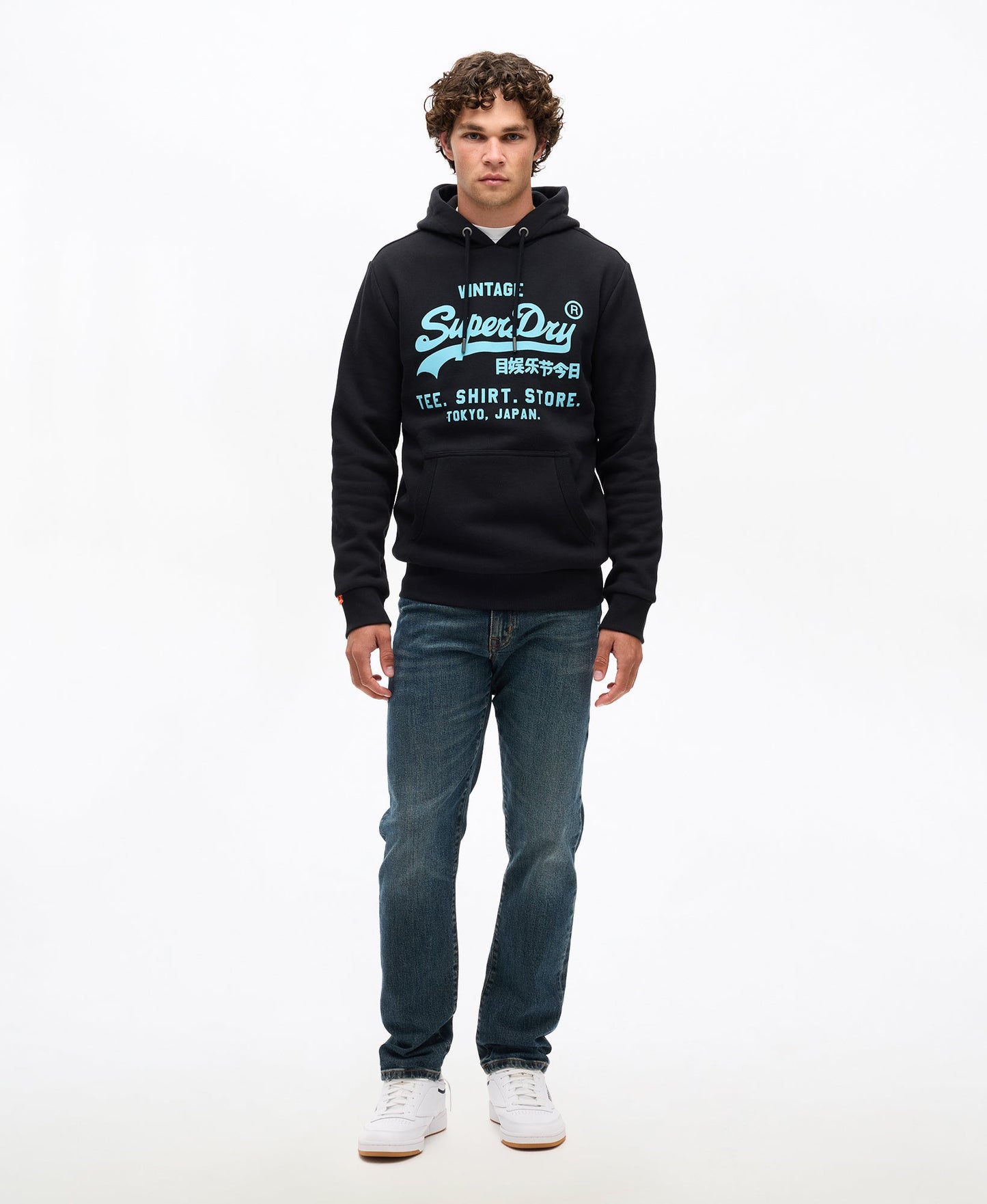 Vintage Logo Relaxed Hoodie | Jet Black