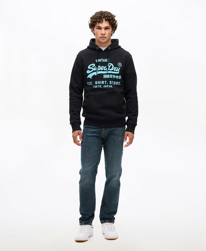 Vintage Logo Relaxed Hoodie | Jet Black