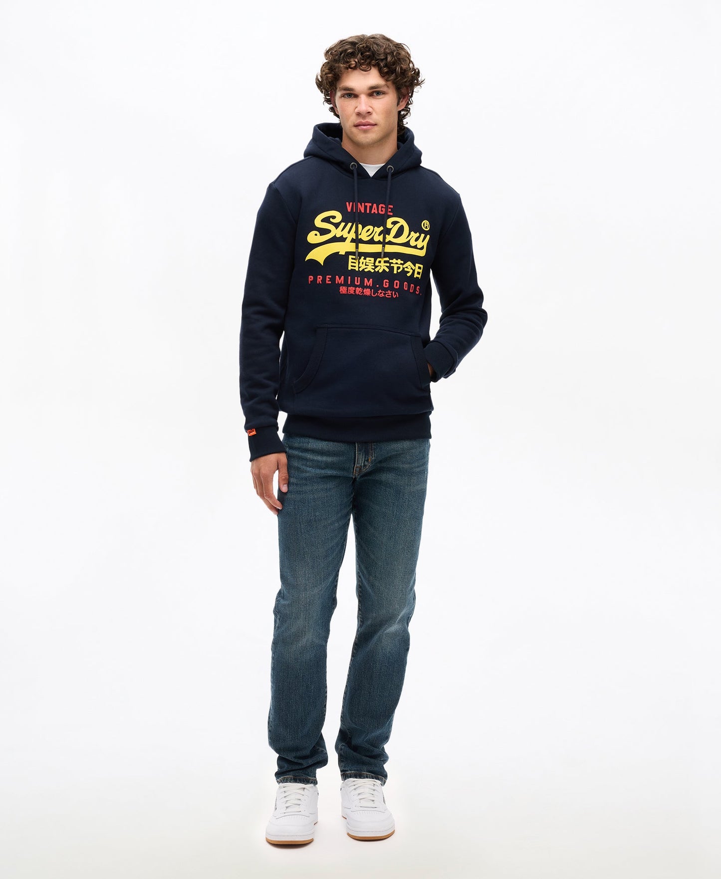 Vintage Logo Relaxed Hoodie | Deep Navy