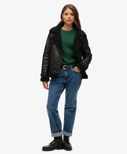 Slouchy Cable Knit | Dark Green