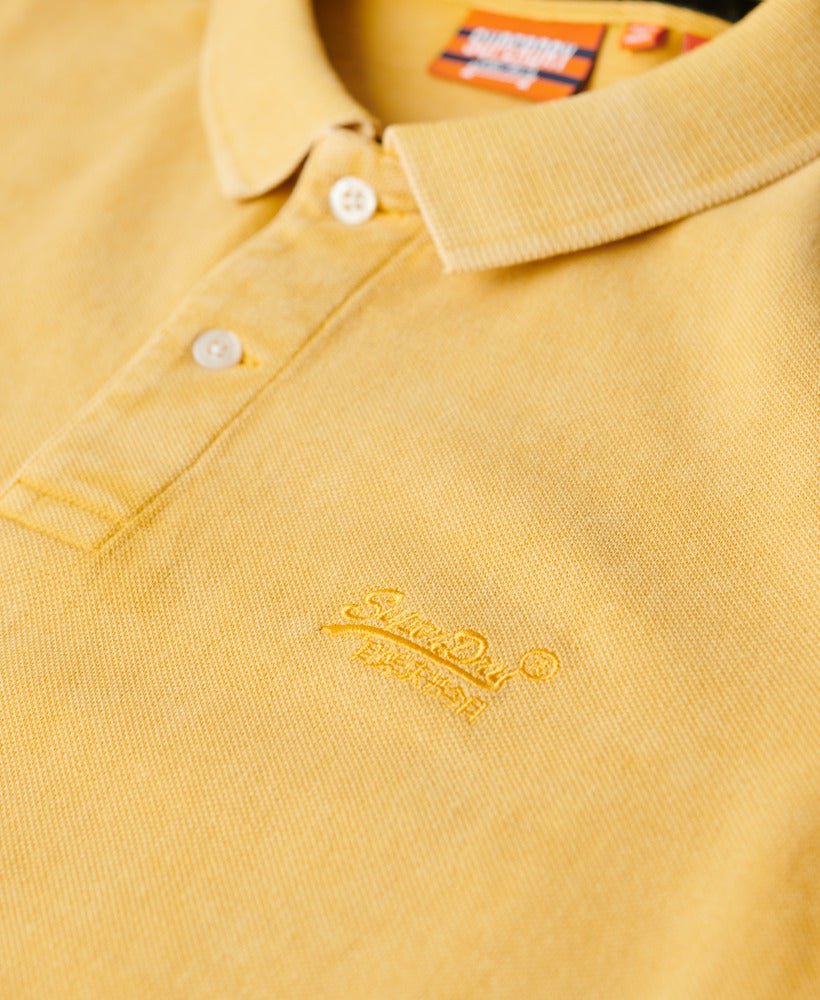 Organic Cotton Vintage Destroy Polo Shirt | Pigment Yellow