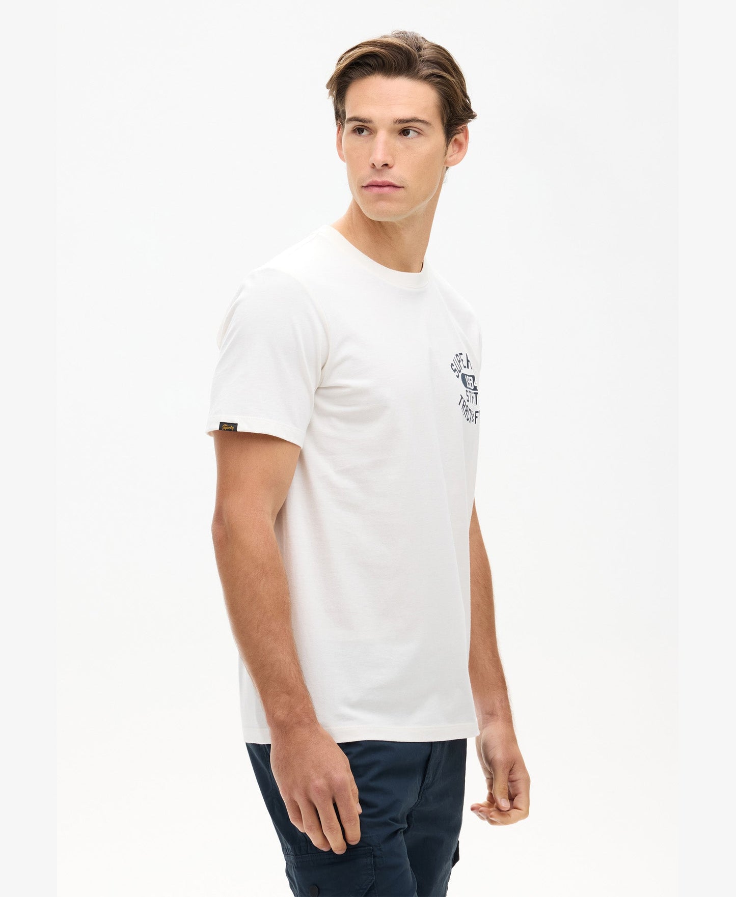 Athletic Essential Chest Tee | Chalk White