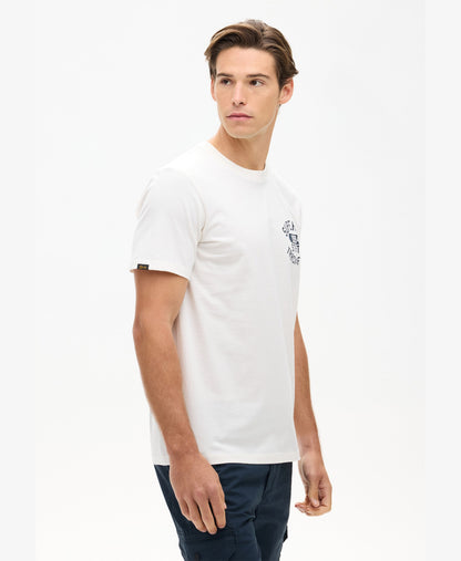 Athletic Essential Chest Tee | Chalk White