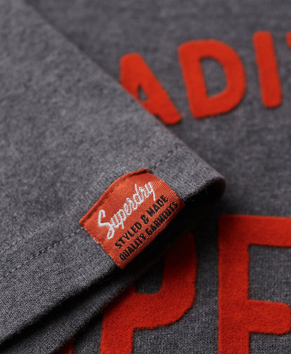 Workwear Flock Graphic T Shirt | Granite Grey Marle