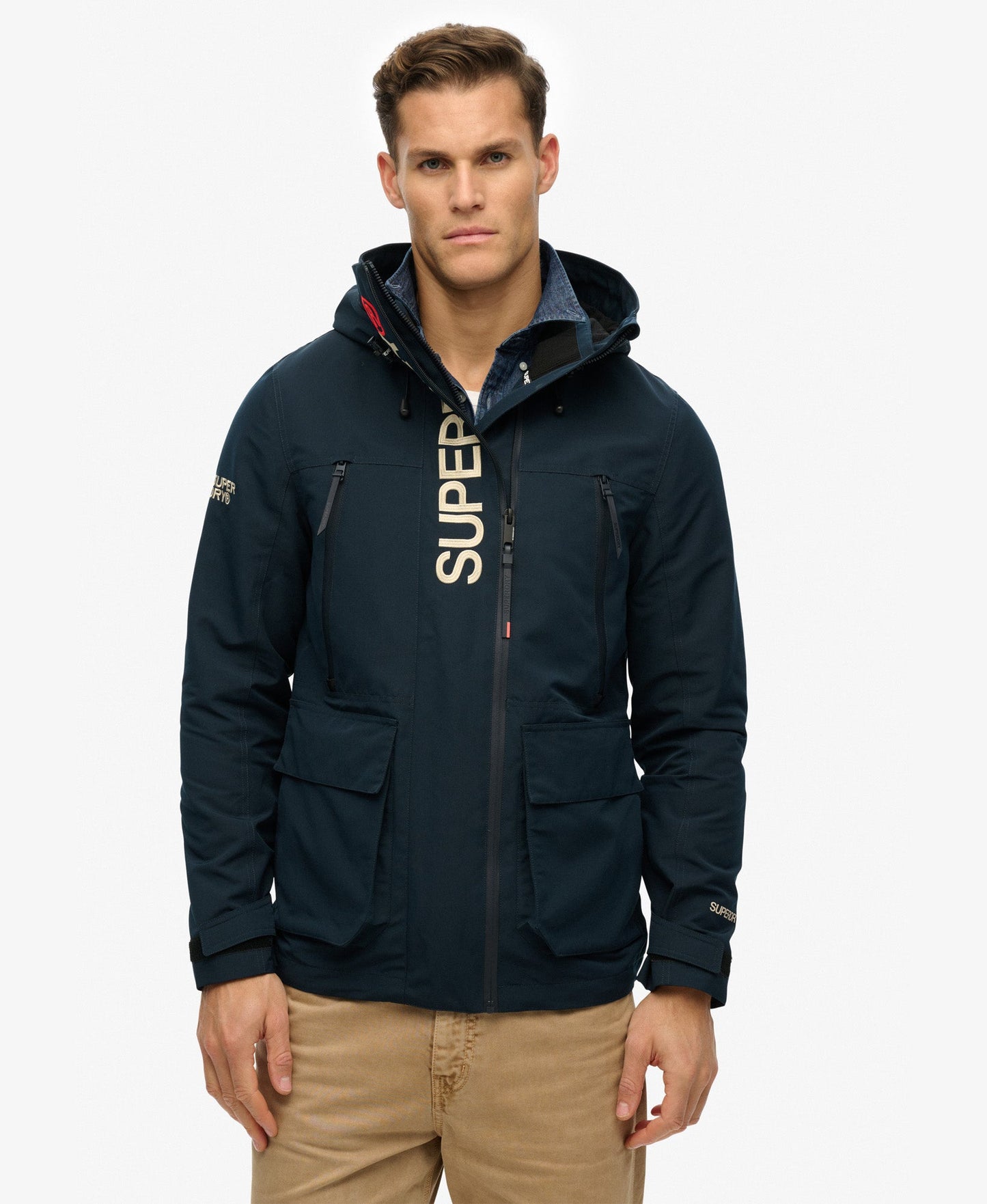Slim Fit Hooded Ultimate Embroidered Windbreaker | Eclipse Navy