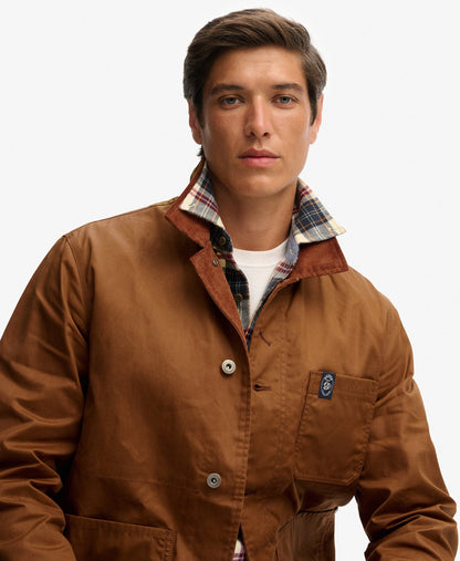 Merchant Waxed Worker Jacket | Denim Co Tobacco Brown