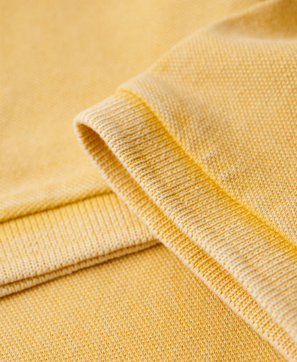 Organic Cotton Vintage Destroy Polo Shirt | Pigment Yellow