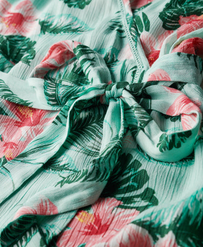 Printed Mini Wrap Dress | Luna Rose Mint