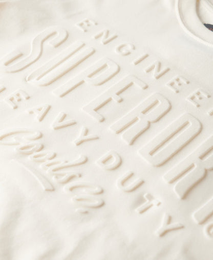 Embossed Logo Graphic T Shirt | Rice White