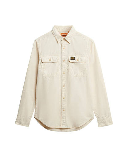 Cotton Workwear Long Sleeved Shirt | Oyster Grey
