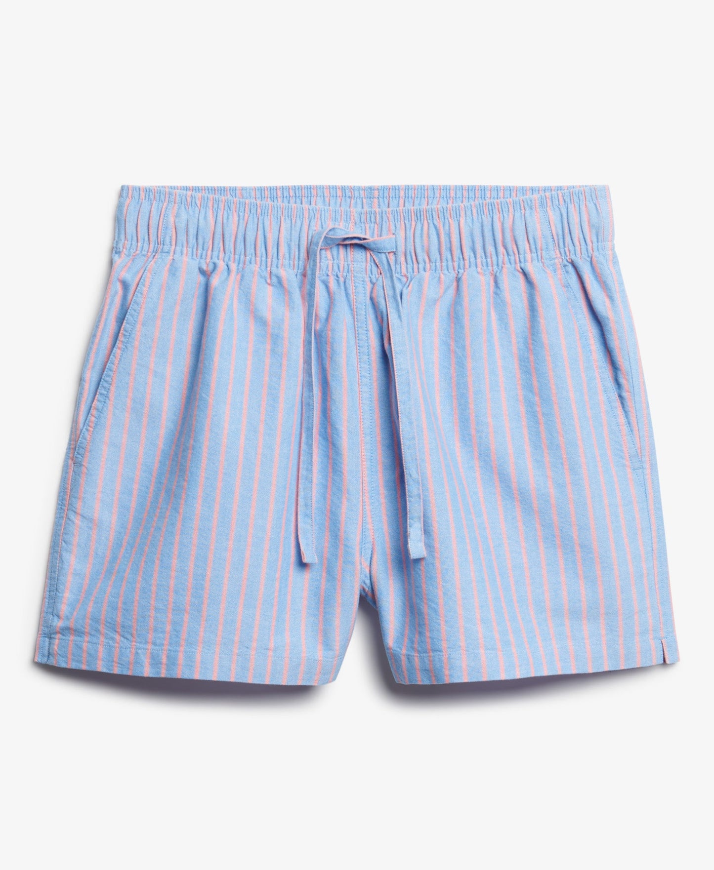 Cotton Stripe Elastic Short | Blue/Pink Stripe