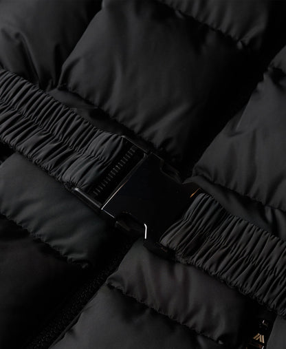 Slim Fit Fuji Belted Puffer | Black