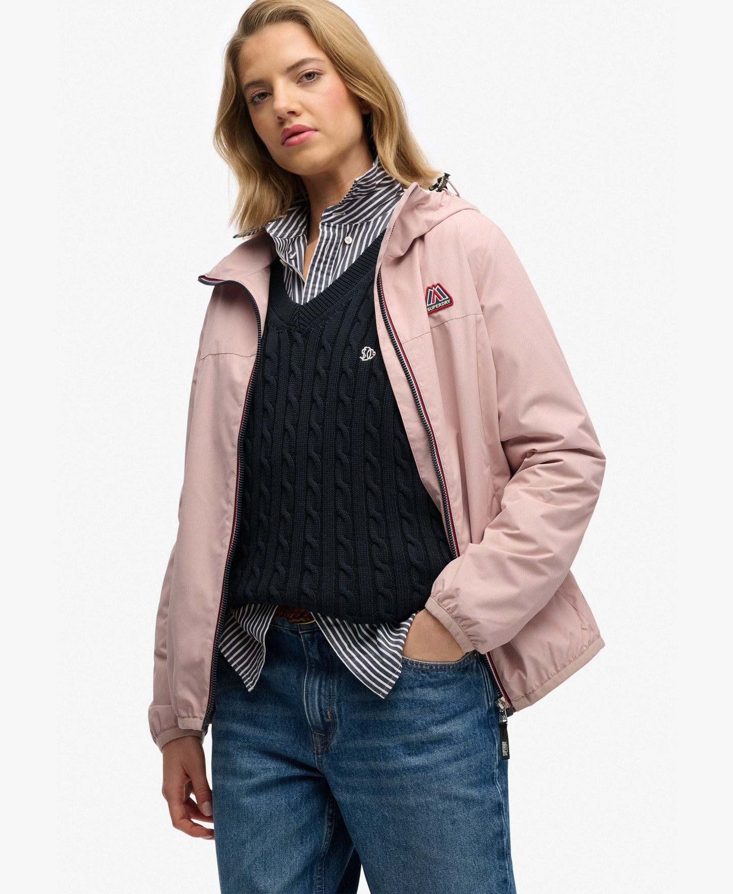 Essential Tri Windbreaker Jacket | Adobe Rose